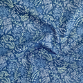 Blue fabric with white floral pattern