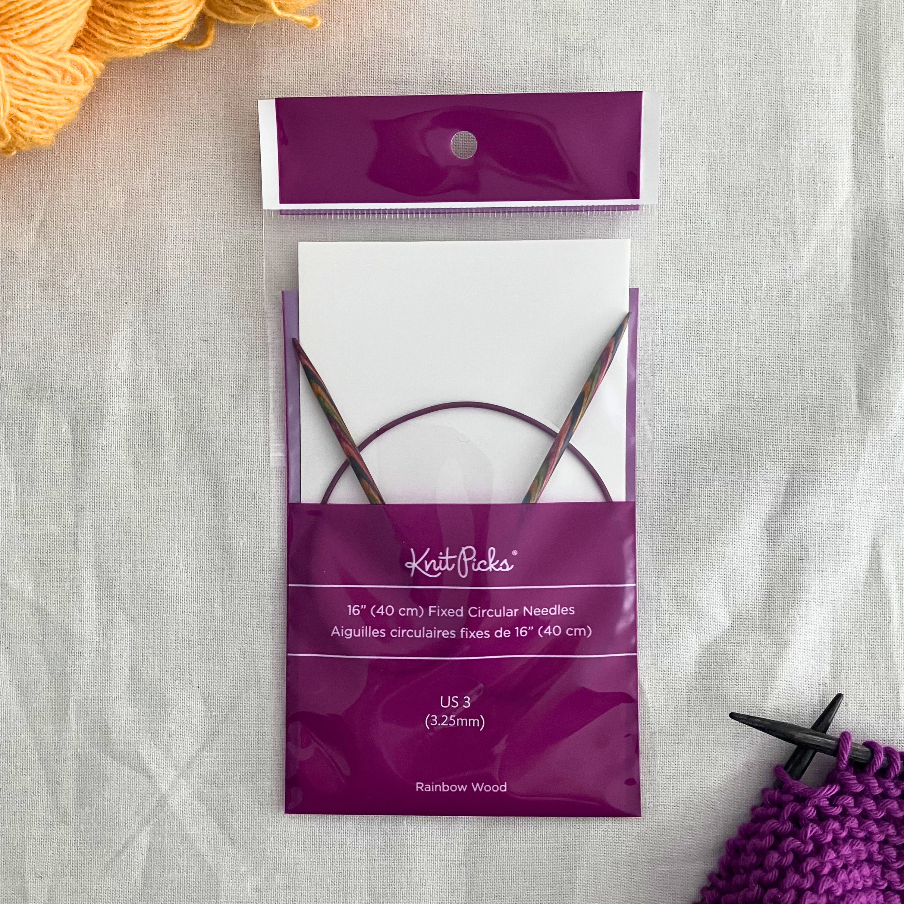 Rainbow Wood Fixed Circular Needles