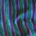 Striped fabric with multicoloured lines on a dark blue background