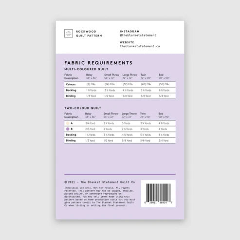 Rockwood Paper Pattern