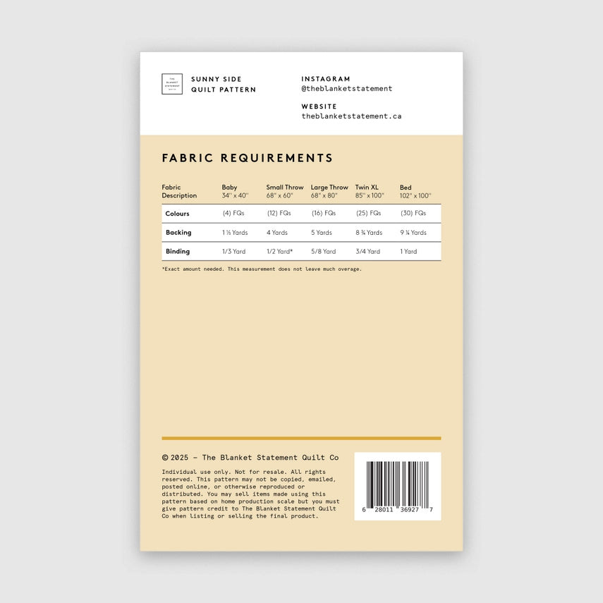 Sunny Side Paper Pattern