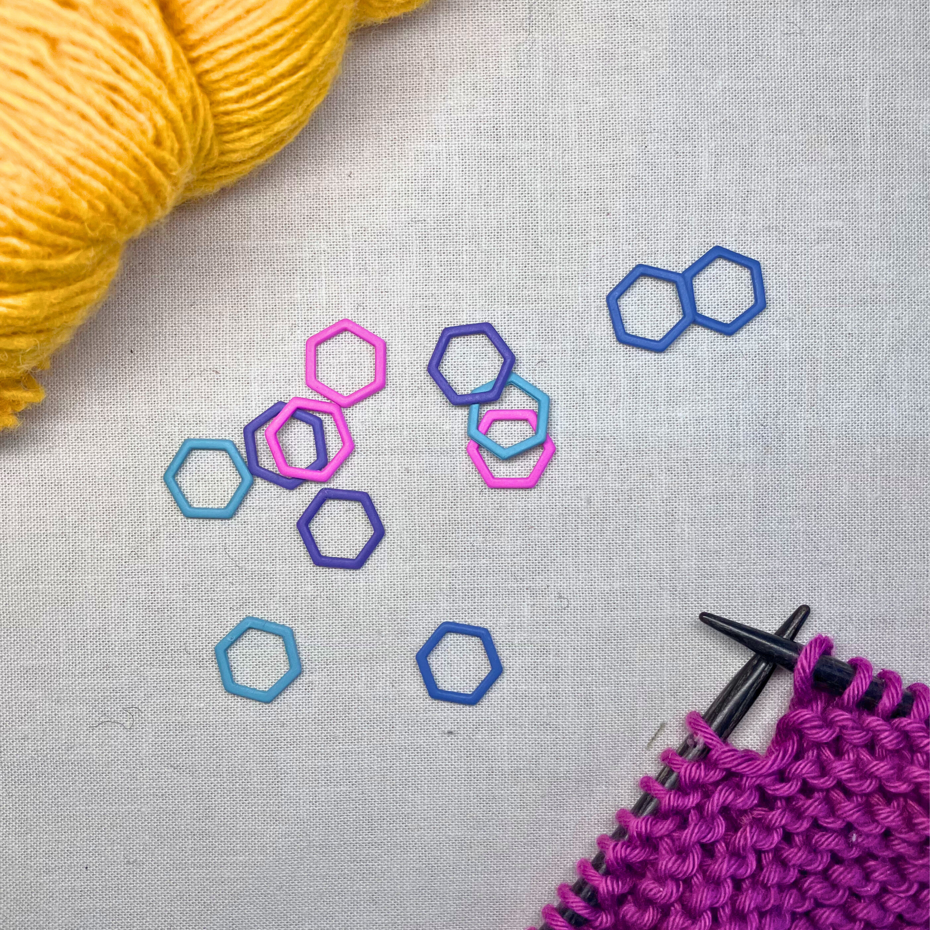 Colourful Hexagon Stitch Markers
