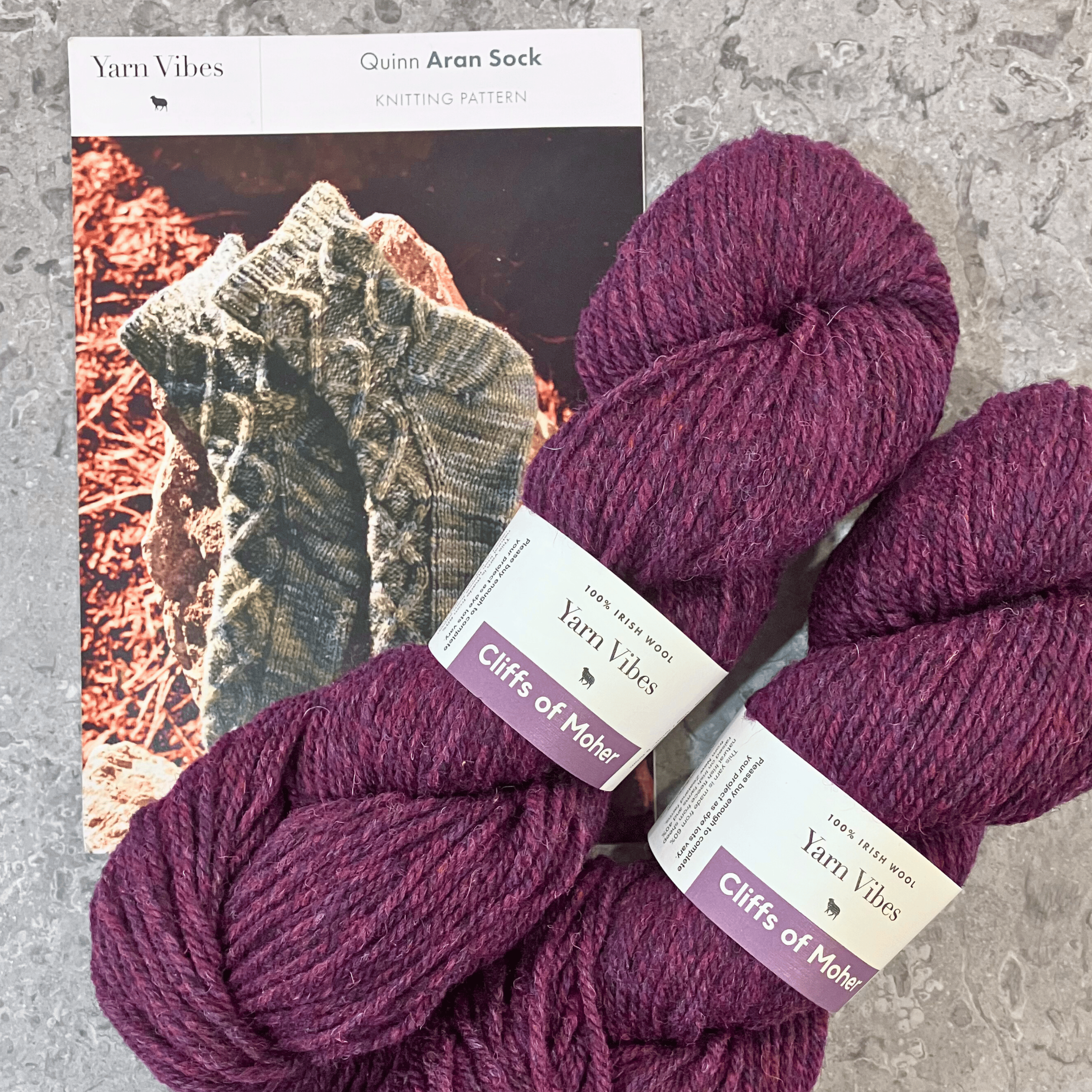 S&K Knitting Kit: Quinn Aran Sock