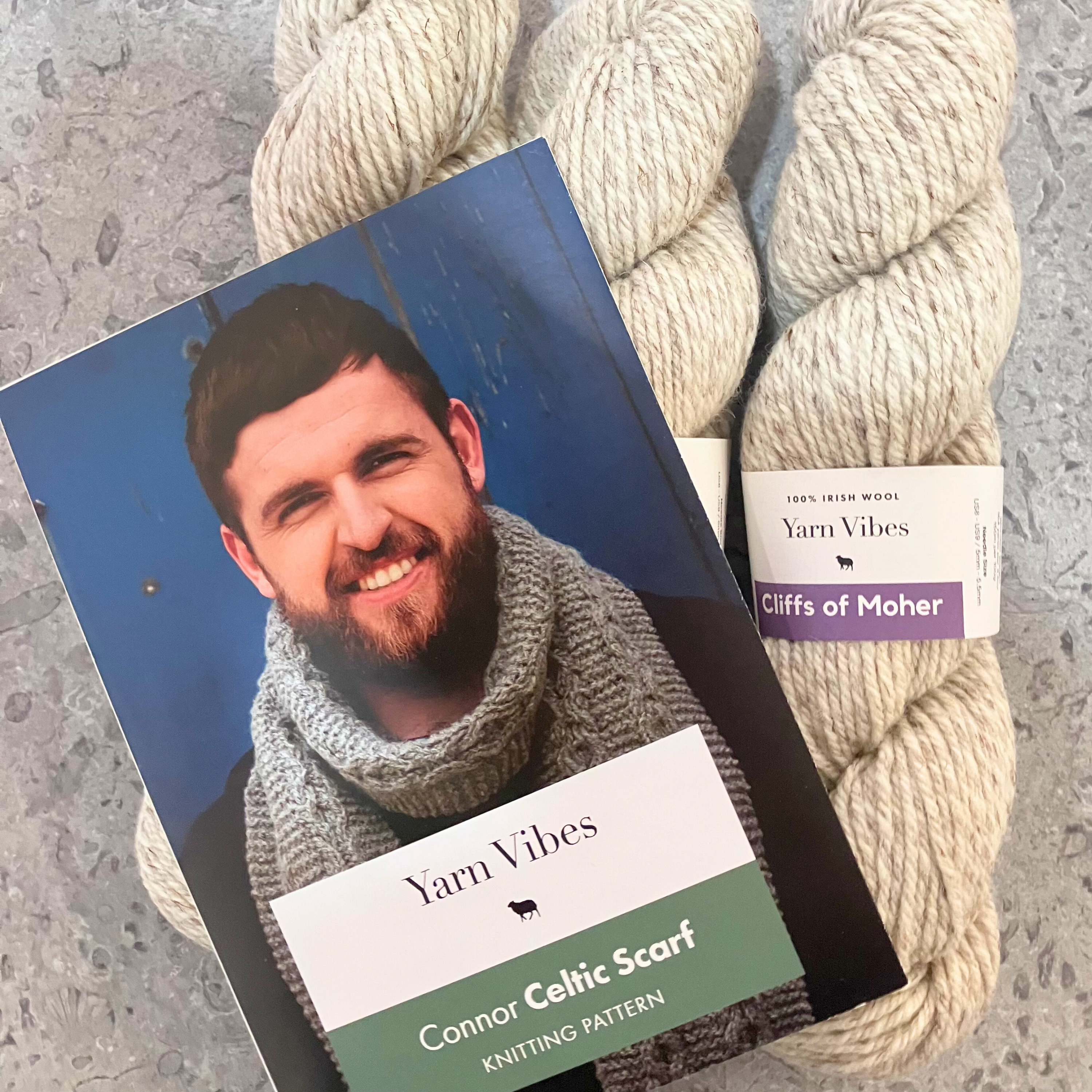 S&K Knitting Kit: CONNOR Celtic Scarf