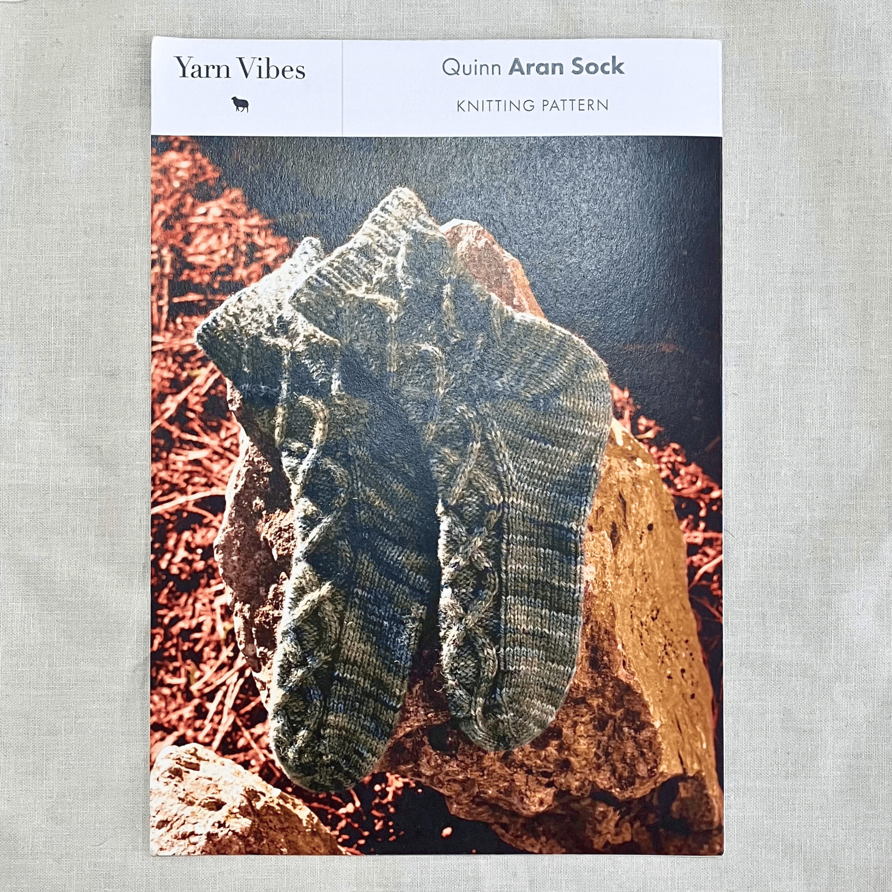 QUINN Aran Sock Knitting Pattern