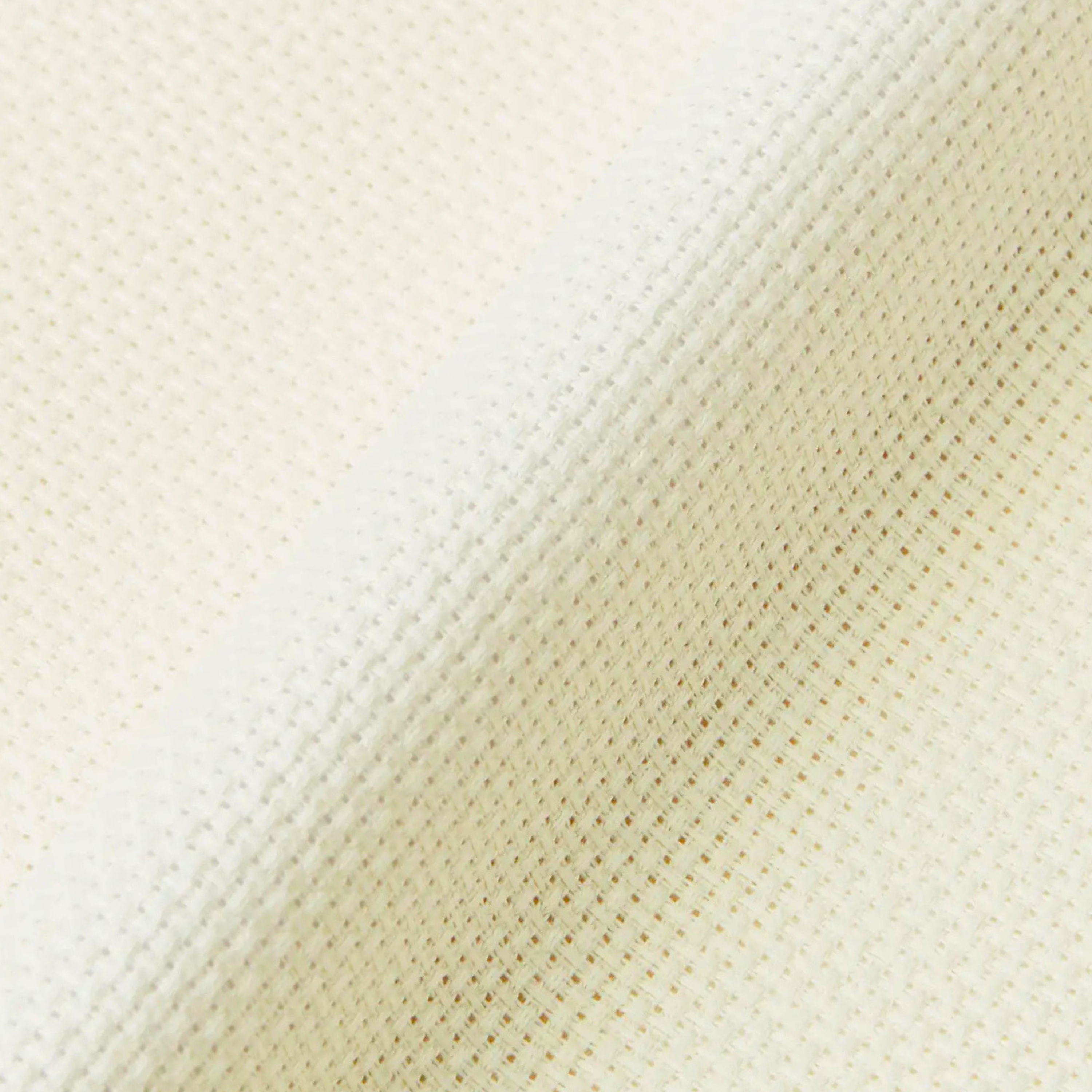 Close up on antique white AIDA cloth, fabric for cross stitch — 100% cotton square weave fabric in white, sold by the half metre