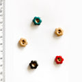 Handmade ceramic tiny flower buttons, set of 5, hand-painted stoneware, 0.4in (1cm), Incomparable Buttons