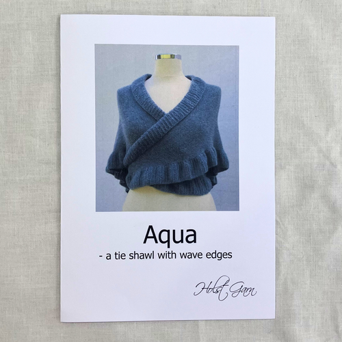 Aqua Shawl knitting pattern by Holst Garn — cover showing finished shawl. Supersoft -- merino & shetland. Or Tides -- merino & silk.