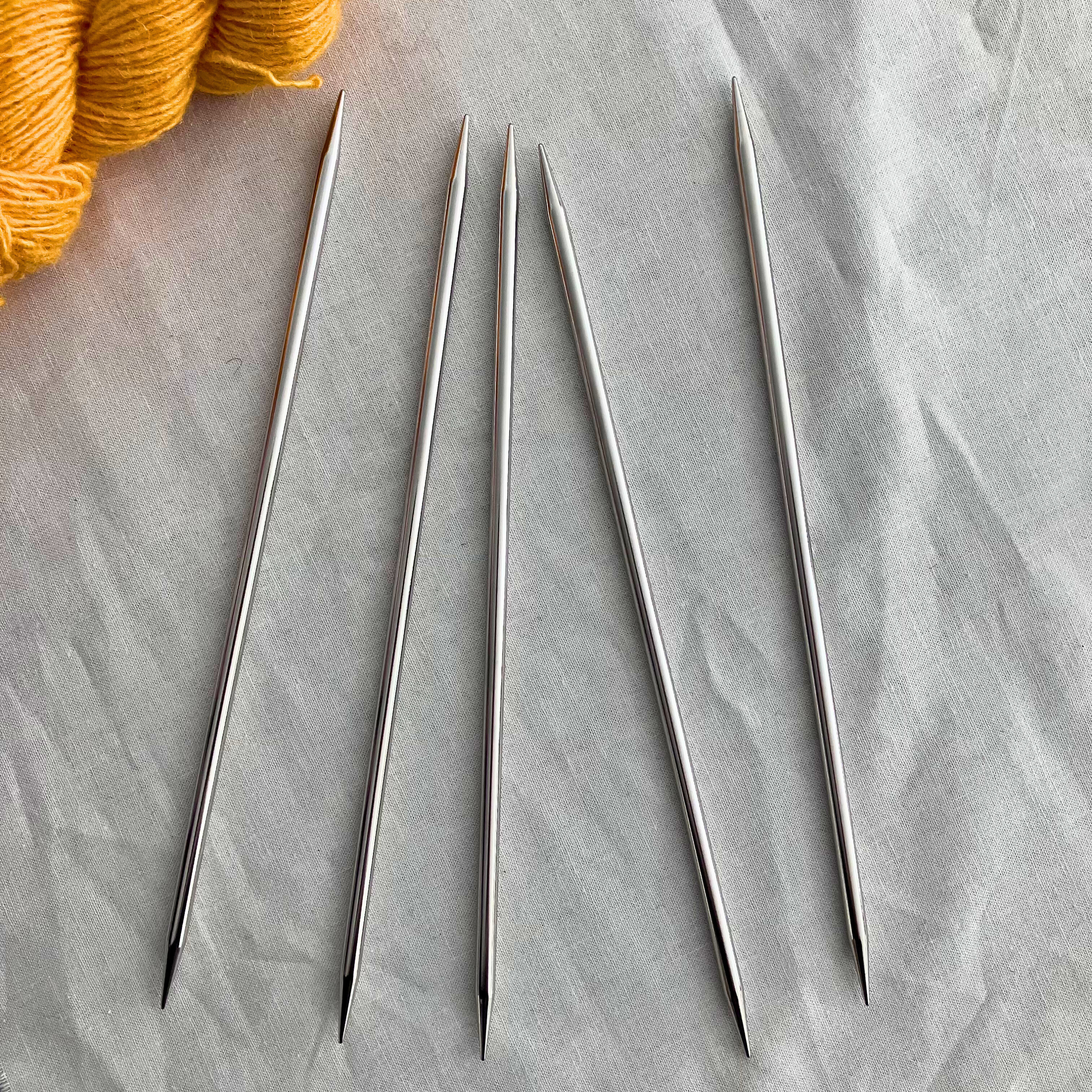 Knit Picks nickel-plated 8-inch double-pointed knitting needles – smooth, lightweight metal