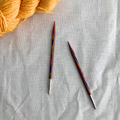 Knit Picks Rainbow Wood 5-inch interchangeable needle tips – polished laminated birch