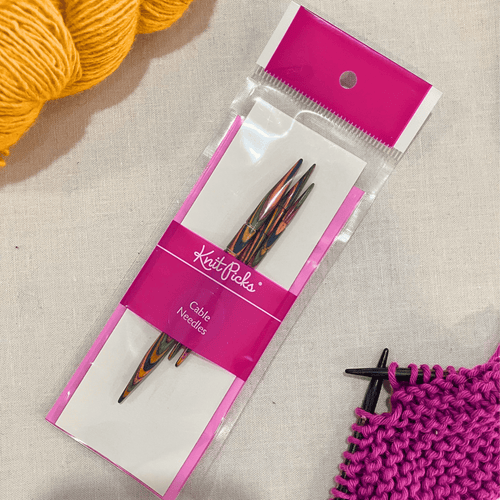 Knit Picks cable needles – set of 3 - vibrant colours, grooved to hold stitches securely