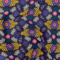 100% cotton quilting fabric — Deep navy fabric with bold florals and leaves. 44/45in width.