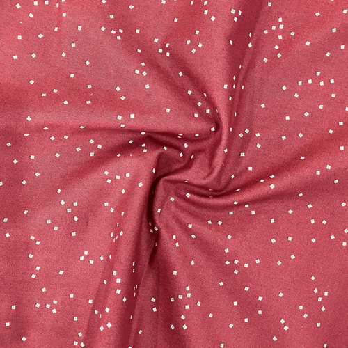 100% cotton quilting fabric — warm red fabric with Tiny white confetti blossoms. 44/45in width.