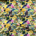 100% cotton quilting fabric — colourful watercolour mushrooms on beige. 44/45in width.