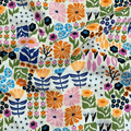 100% cotton quilting fabric — bright multicolour florals on cream. 43/44in width.