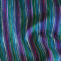 100% cotton quilting fabric — multicoloured stripes on dark navy. 43/44in width.