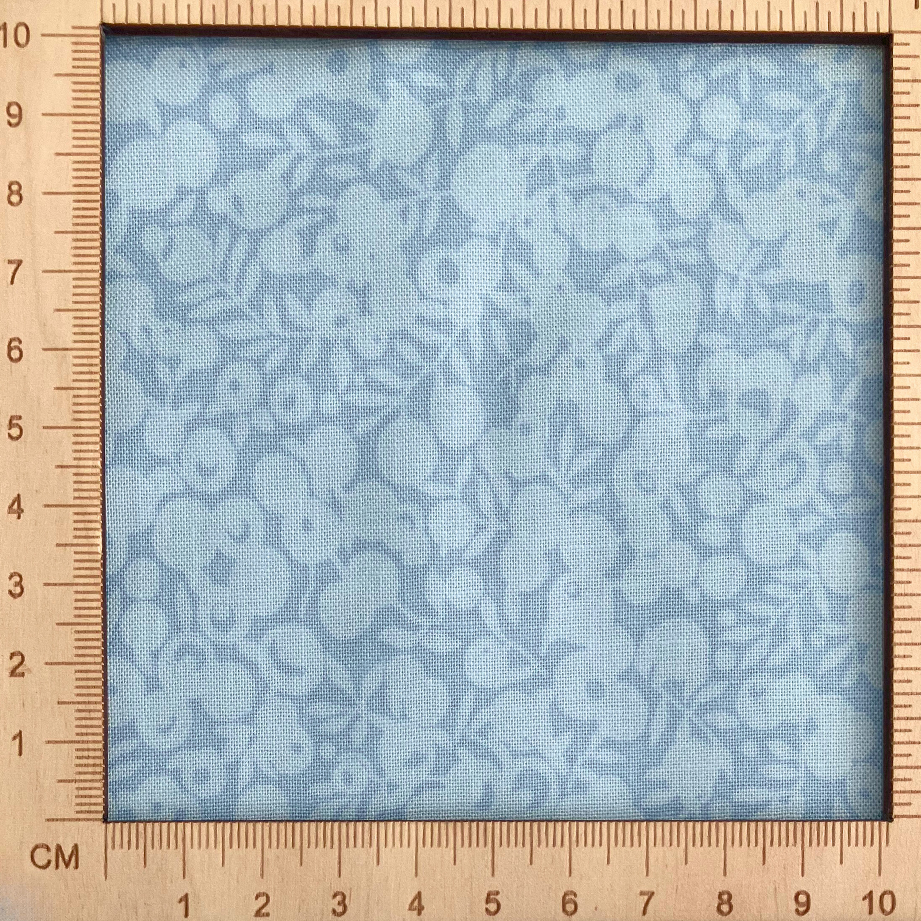4"x4" scale — Liberty Fabrics Lasenby cotton — subtle tonal floral shadow pattern on light blue. 44/45in width.