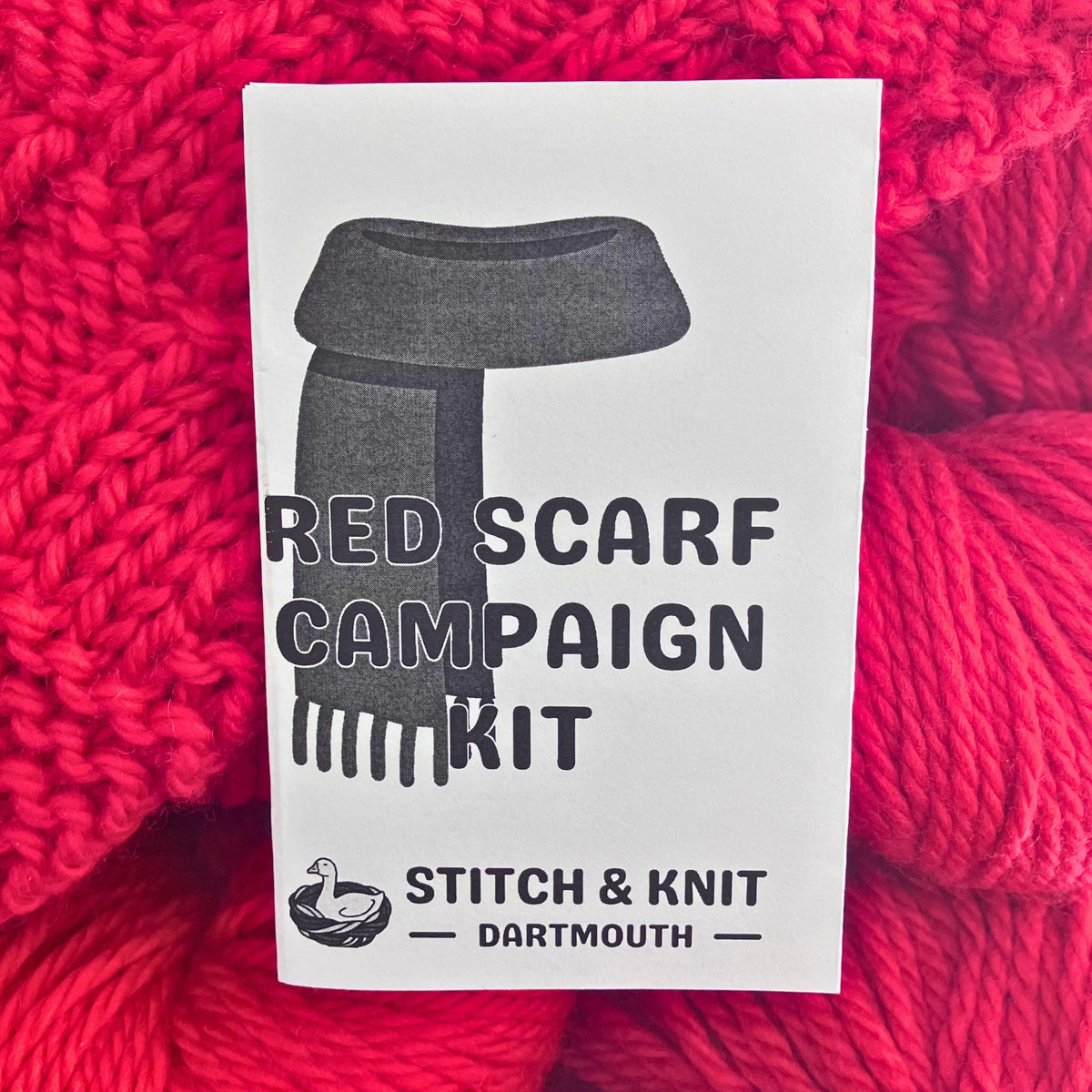 Red Scarf Kit — Really Red Cascade 220 Superwash Grande yarn and pattern for the HEAL NS Red Scarf Campaign

