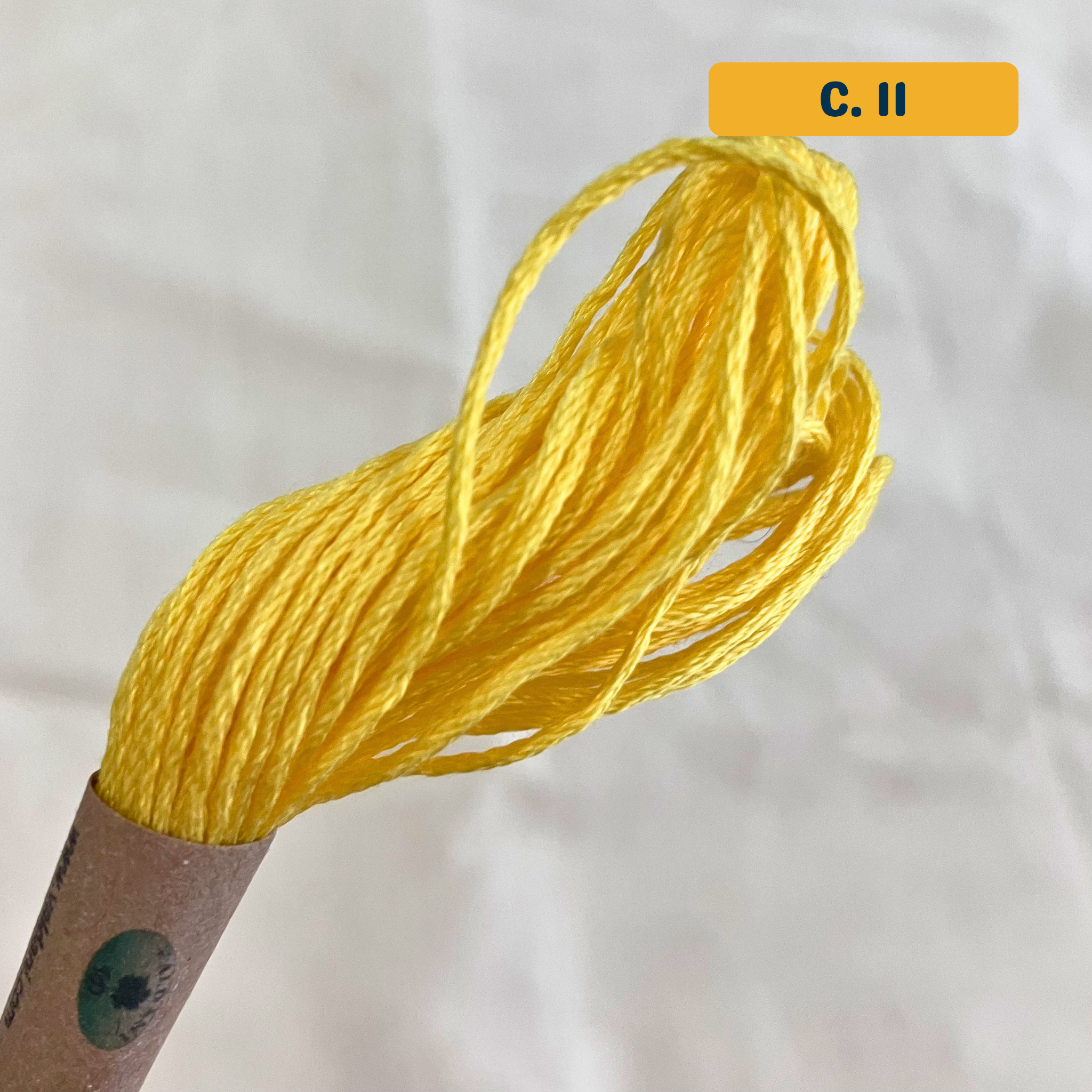 100% Cotton 6-Strand Embroidery Floss — yellow (11 - Sunflower). Hand-Dyed. 10m.