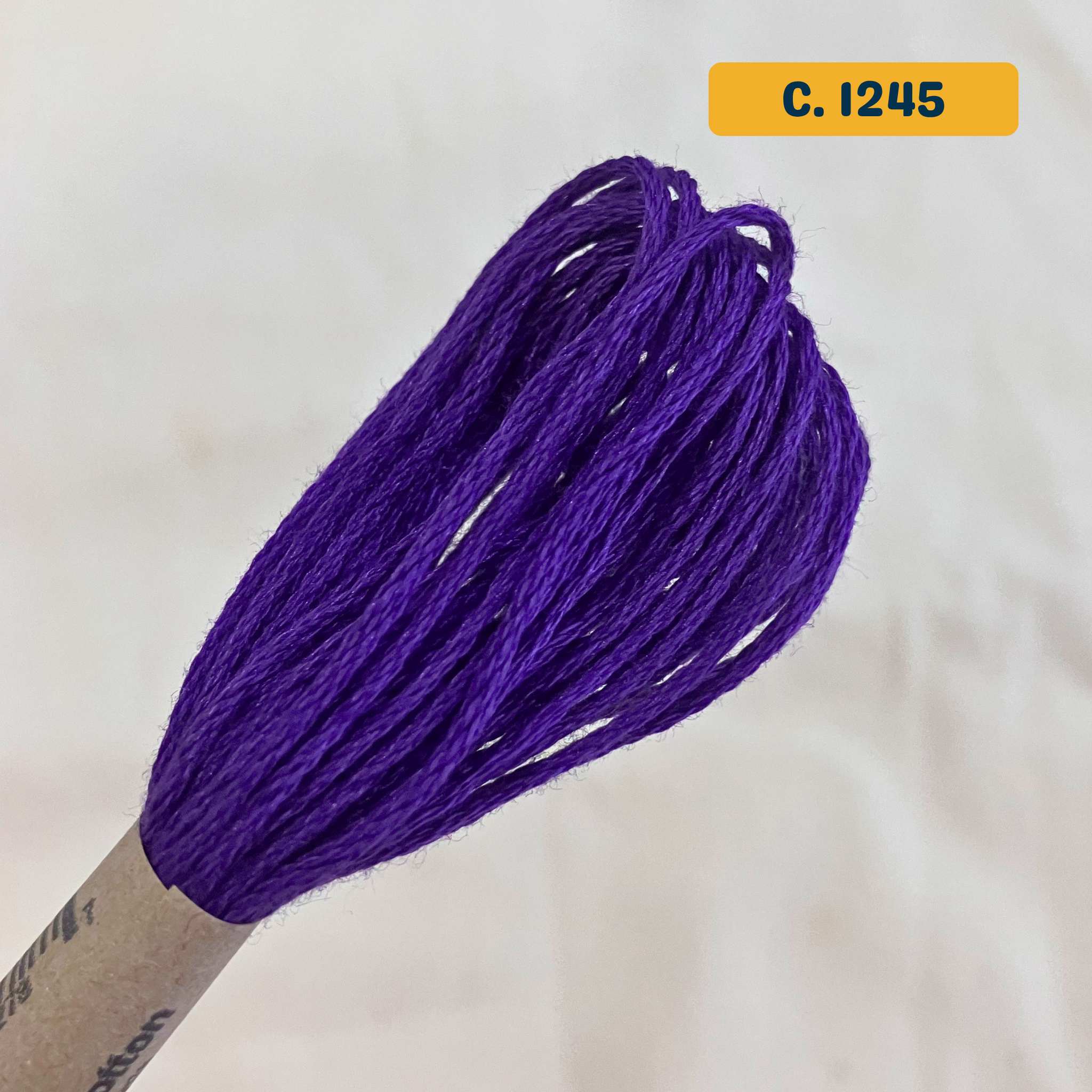 100% Cotton 6-Strand Embroidery Floss — vibrant dark purple (1245 - Grape Soda). Hand-Dyed. 10m.