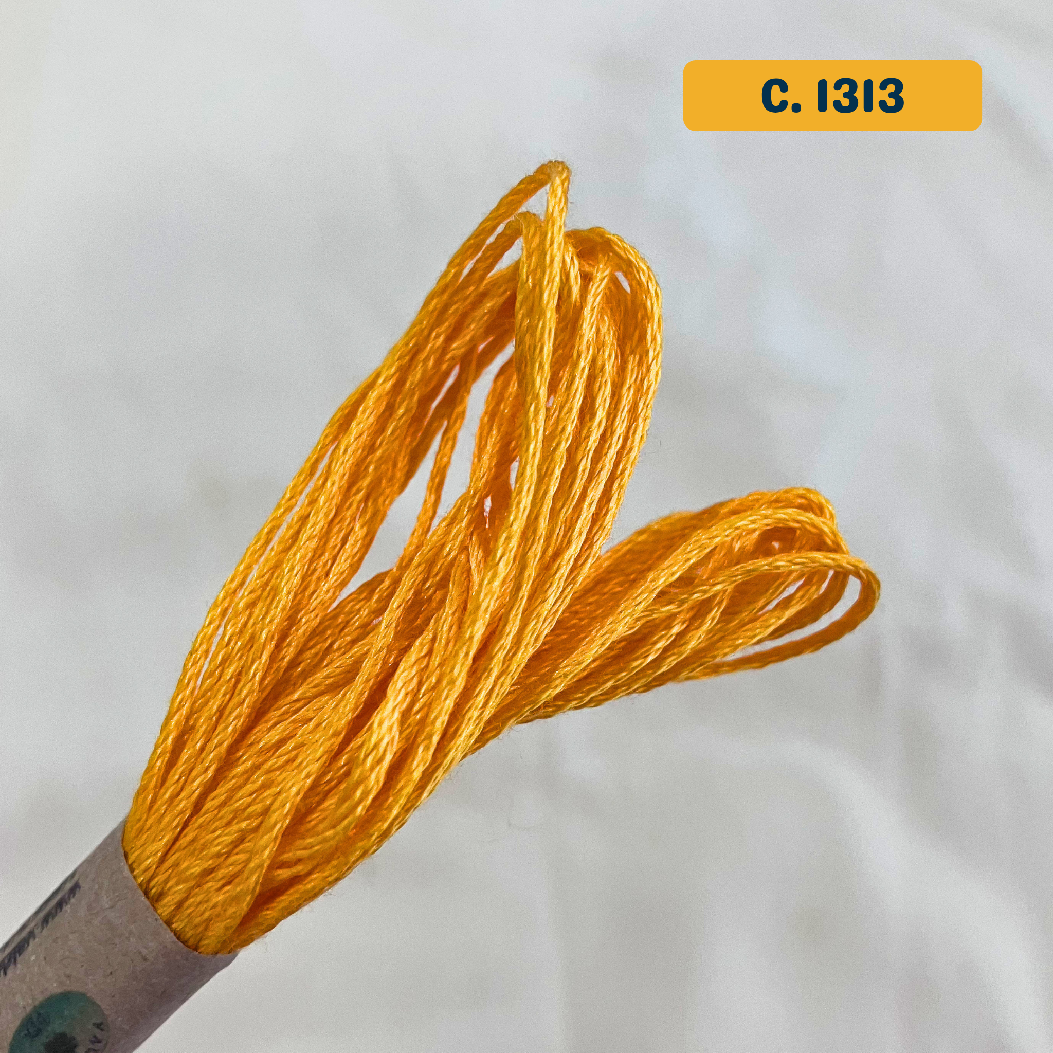100% Cotton 6-Strand Embroidery Floss — orange-yellow (1313 - Mango). Hand-Dyed. 10m.