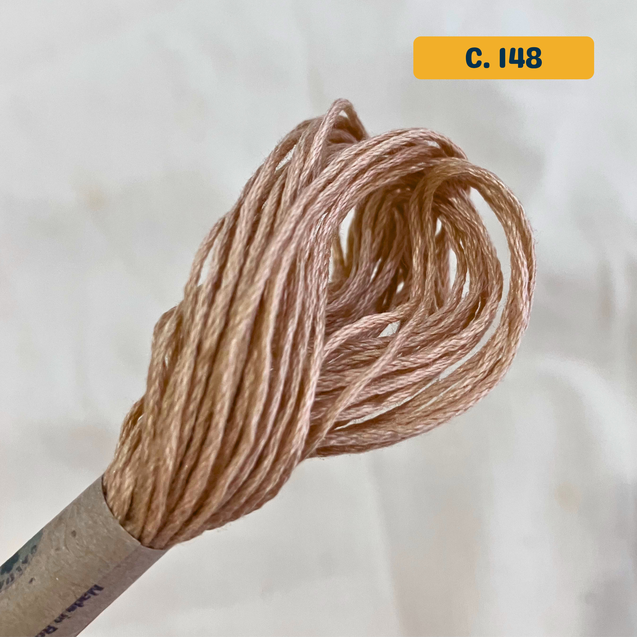100% Cotton 6-Strand Embroidery Floss — beige (148 - Luminous Beige Medium). Hand-Dyed. 10m.