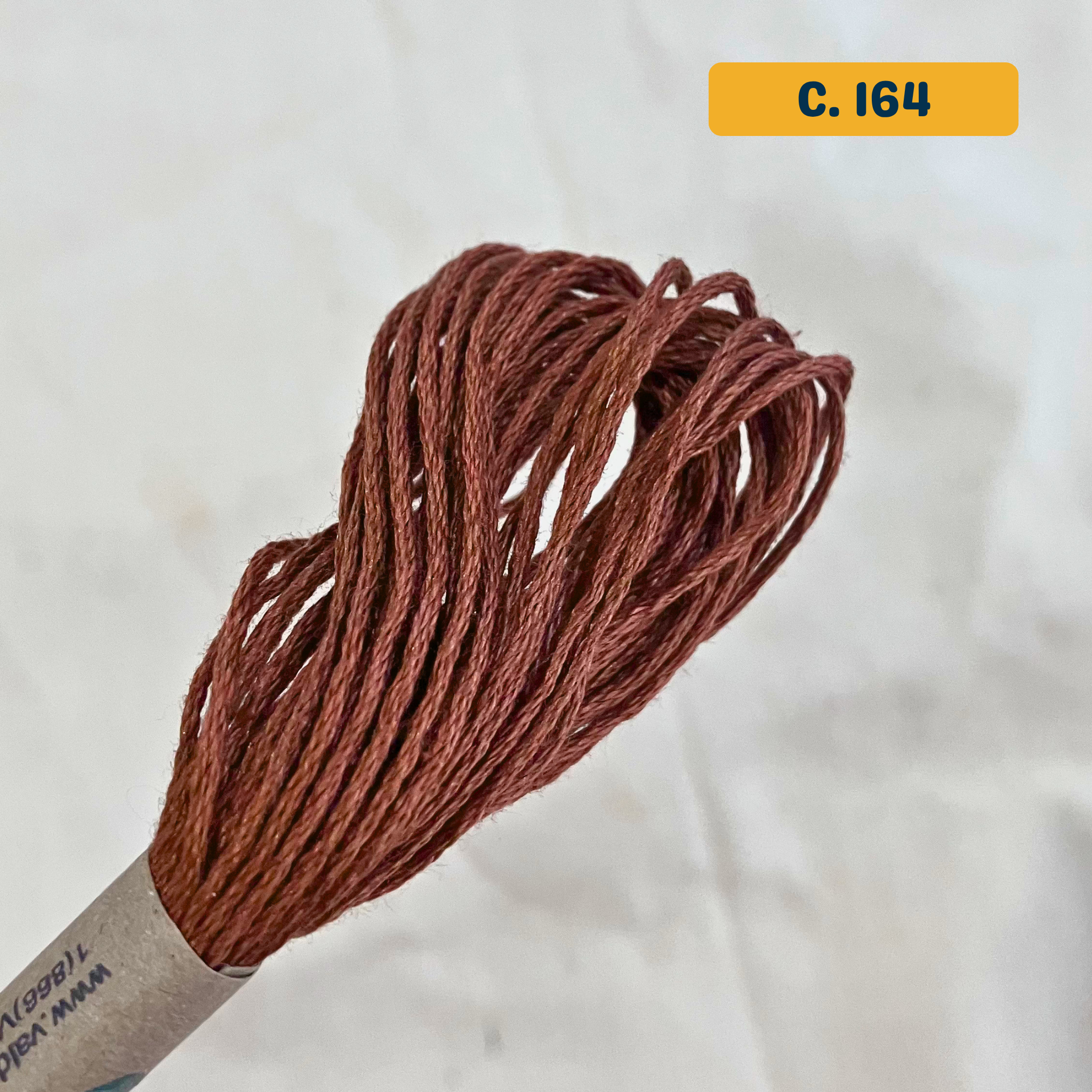 100% Cotton 6-Strand Embroidery Floss — brown (164 - Red Brown). Hand-Dyed. 10m.