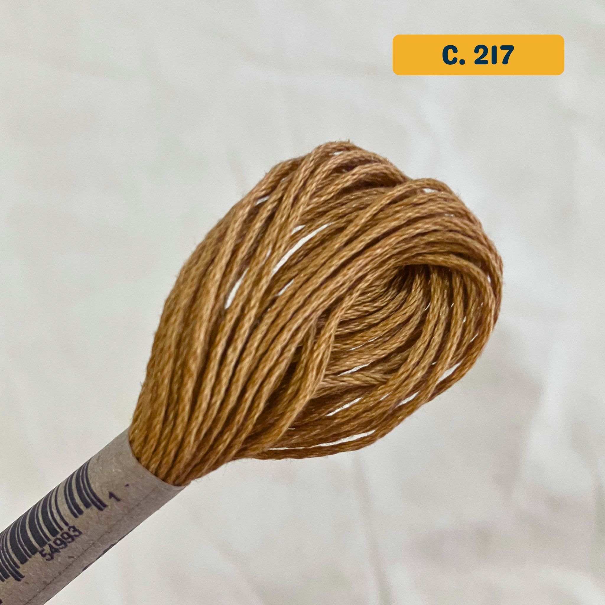 100% Cotton 6-Strand Embroidery Floss — yellow brown (217 - Pumpkin). Hand-Dyed. 10m.