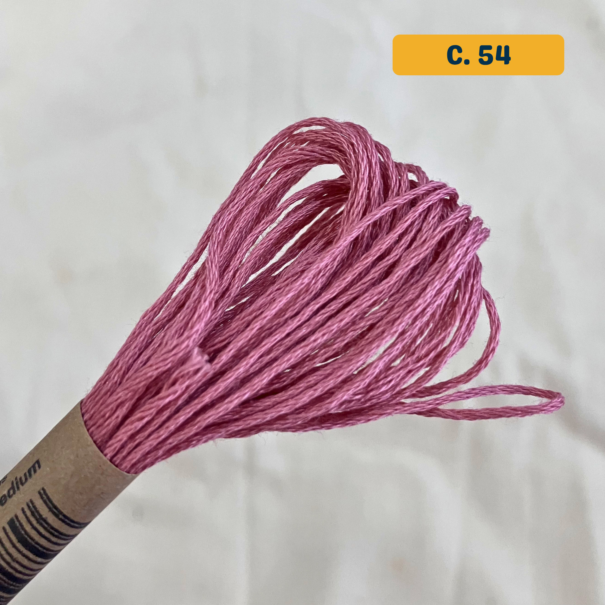 100% Cotton 6-Strand Embroidery Floss — grey-pink (Dusty Rose Medium). Hand-Dyed. 10m.