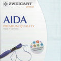 Zweigart 14-count Aida cloth in Ice Blue (550), 100% cotton cross stitch fabric, 48 × 53 cm precut